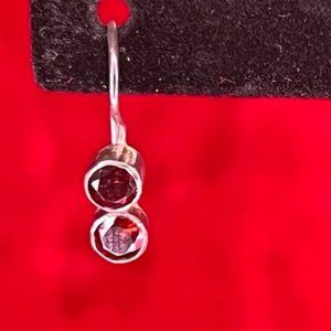 Cute Sterling Silver Garnet Earrings